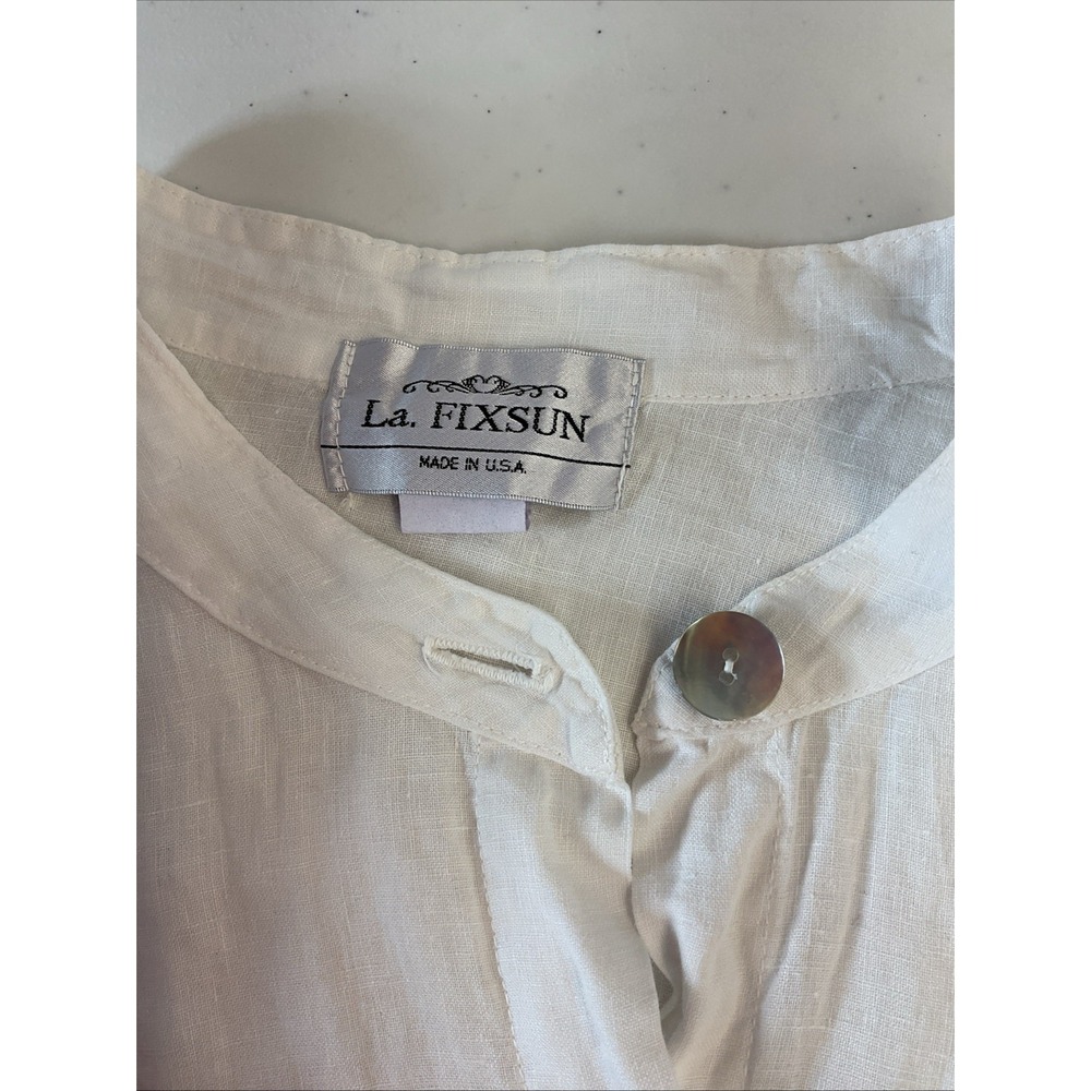 La Fixsun Lagenlook Top Womens One Size Ivory  Pocket Details Avant Garde Button - Picture 3 of 7